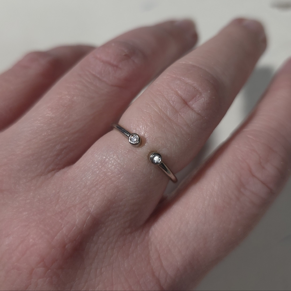 Fragrant Jewels Silver Dual Stone Ring